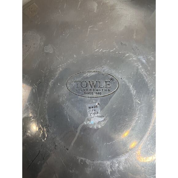 Vintage Towle Silversmiths Silver Aluminum Decorative Mother of Pearl Inlay Bowl - Picture 6 of 7